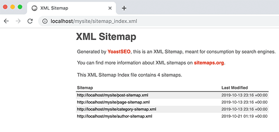 xml sitemap